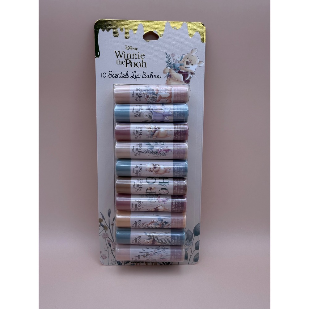 Disney Winnie the Pooh Scented Lip Balms 10-Pack Honey Cherry Mint Taste Beauty
